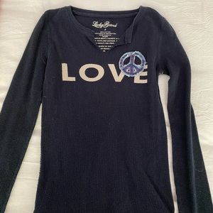 Lucky Brand Blue Long Sleeve Love Shirt